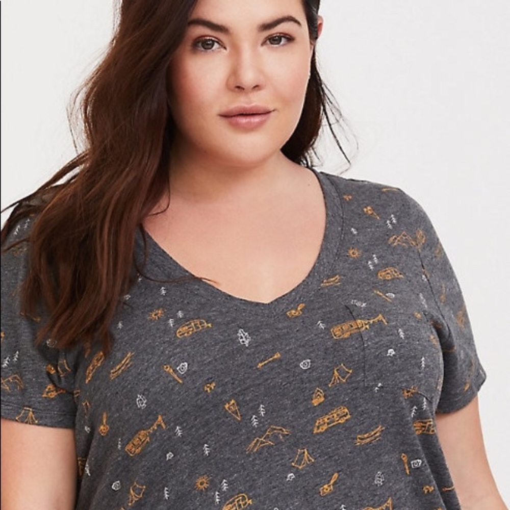 Torrid Grey Happy Camper Graphic Tee